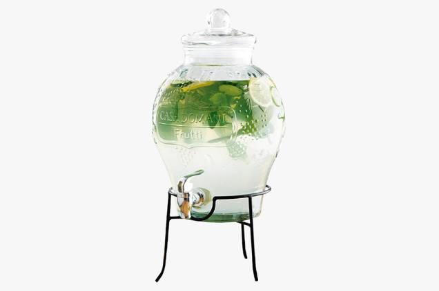 Galão de vidro(6 litros) para sucos com suporte Galão de vidro(6 litros) para sucos com suporte
