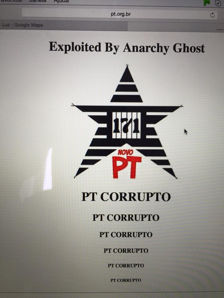 Hackers invadem site do PT e deixam mensagem contra o partido