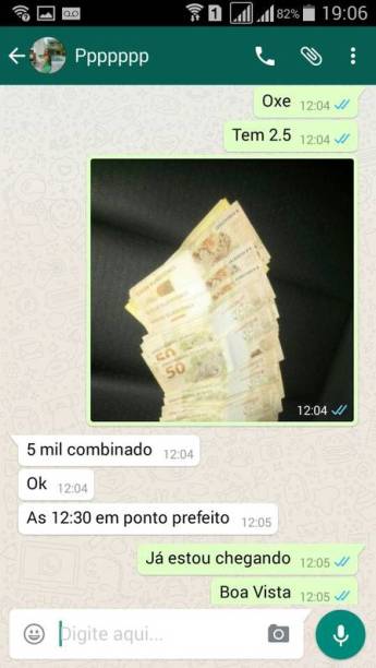 O diálogo entre Iane e o cliente foi divulgado pela polícia O diálogo entre Iane e o cliente foi divulgado pela polícia