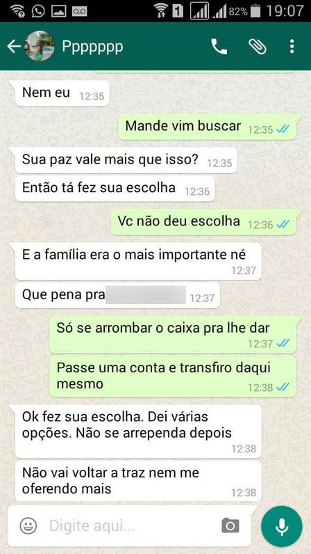O diálogo entre Iane e o cliente foi divulgado pela polícia O diálogo entre Iane e o cliente foi divulgado pela polícia