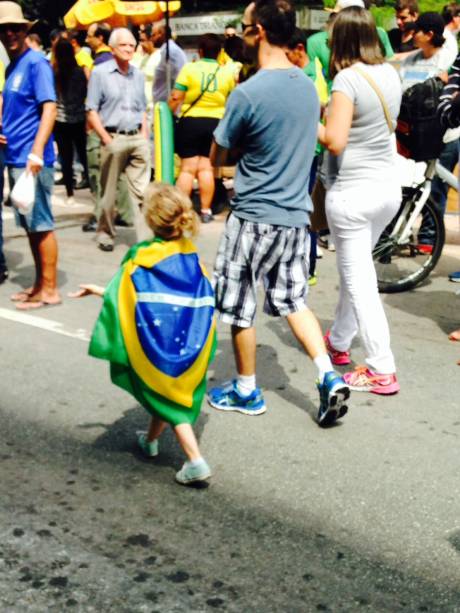 	Protesto teve a participação de muitas crianças