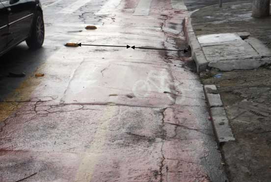 Trecho da ciclofaixa da Rua Ascenso Fernandes, perto da Avenida Oliveira Freire