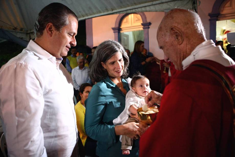 	Eduardo Campos, a esposa, Renata Campos, e o filho caçula, Miguel