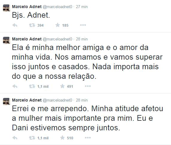 Após flagrante de traição, Adnet se desculpa com Dani Calabresa