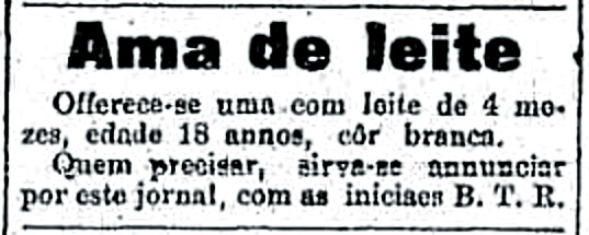 Amas de leite: muitas estrangeiras executavam o trabalho