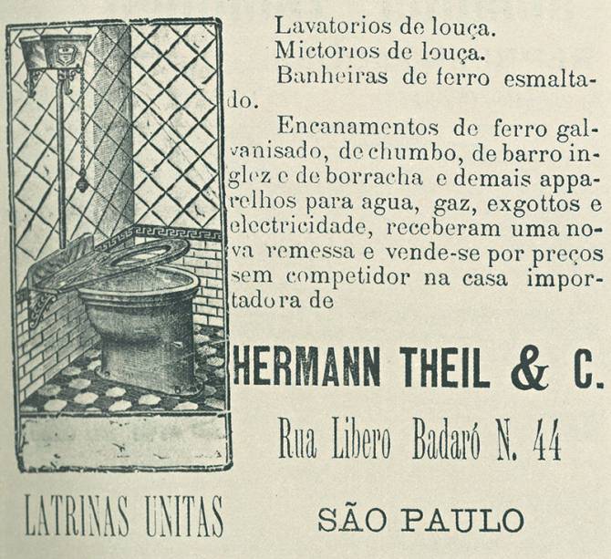 A higiene pública avançava: esgoto encanado e latrinas