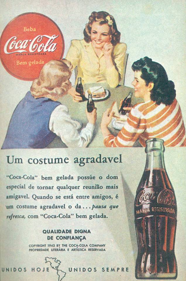Um clássico: a Coca-Cola é até hoje referência em publicidade Um clássico: a Coca-Cola é até hoje referência em publicidade