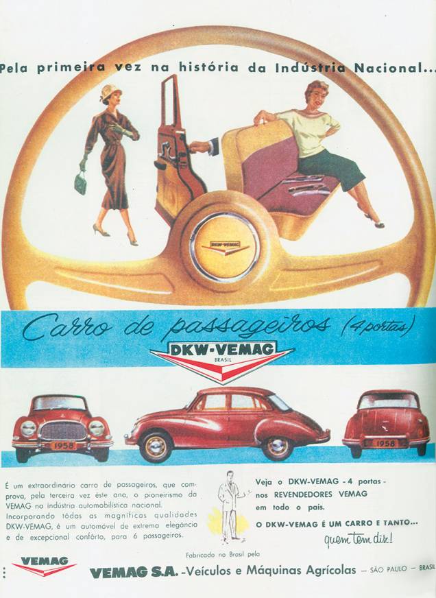 DKW: carro de quatro portas para seis passageiros DKW: carro de quatro portas para seis passageiros