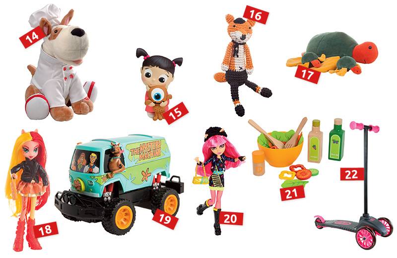 Vinte e dois brinquedos best-sellers