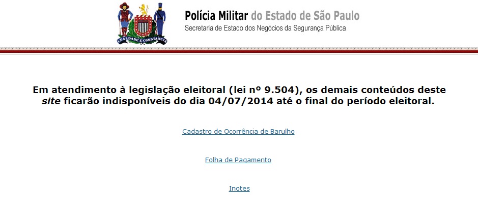 Sites do governo do estado deixam de ser atualizados por três meses