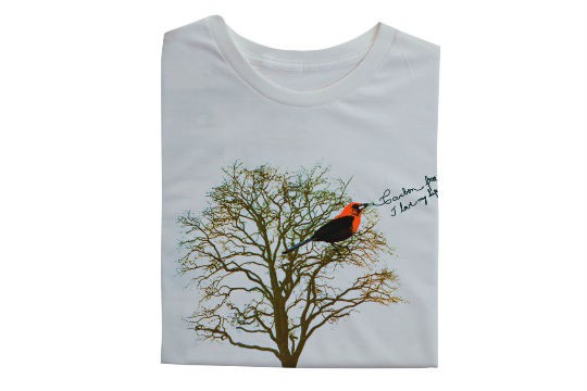 Camiseta de algodão orgânico, R$ 68,50. Tiê, Rua Harmonia, 218, Vila Madalena, tel.: 3032-4345, www.tiemodaecologica. com.br.