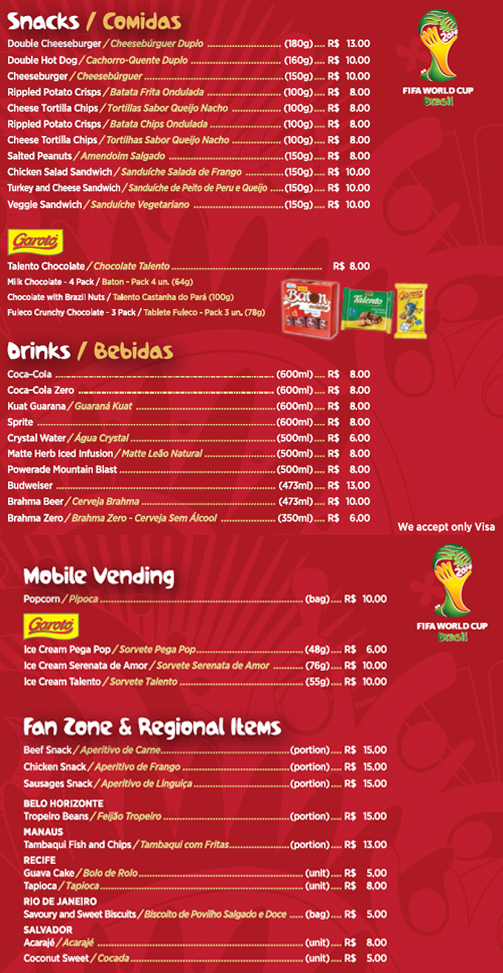 Na Copa, lata de cerveja no estádio custará 10 reais