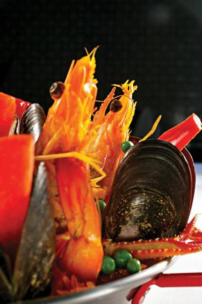Paella: uma das opções do cardápio Paella: uma das opções do cardápio
