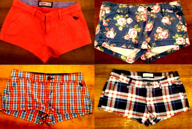 Shorts da Abercrombie. Preço: R$ 10,00 cada peça Shorts da Abercrombie. Preço: R$ 10,00 cada peça
