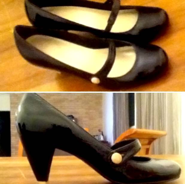 Par de sapatos. Preço: R$ 10,00 Par de sapatos. Preço: R$ 10,00