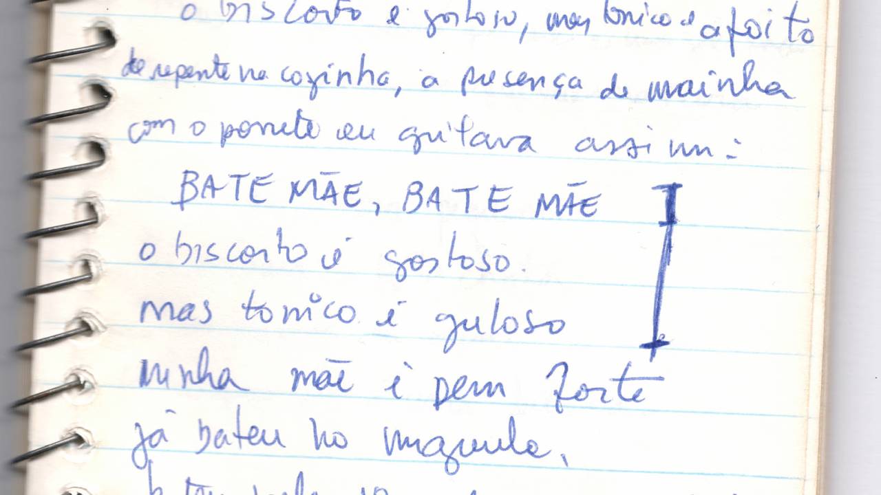 Manuscrito com letra inédita dos Mamonas Assassinas