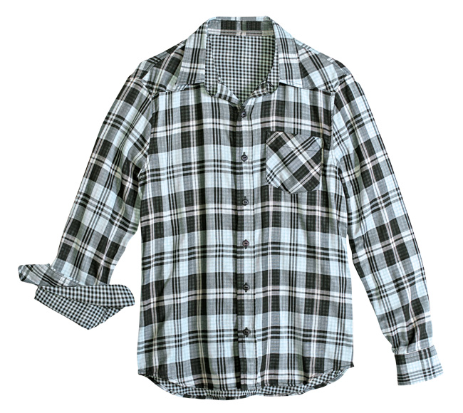 Dois em um. O charme &eacute; o contraste entre os dois tipos de xadrez. R$ 119,99. Hering, Rua Augusta, 2566, Jardim Paulista,Tel.: 3064-1834. www.hering.com.br.