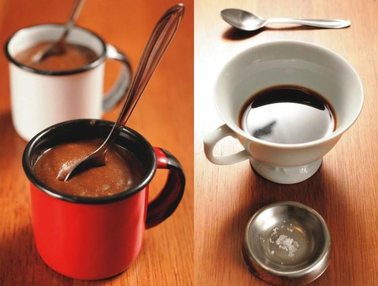 Café com brigadeiro e com flor de sal