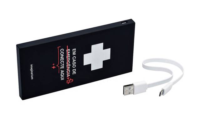 Carregador portátil com cabo USB: R$ 229,90 Carregador portátil com cabo USB: R$ 229,90