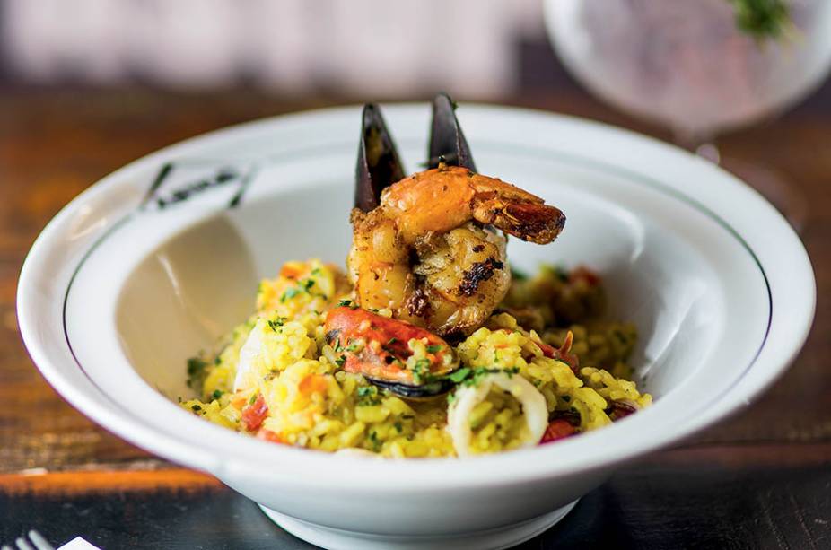 Arroz: a versão com camarão, vôngole e lula Arroz: a versão com camarão, vôngole e lula