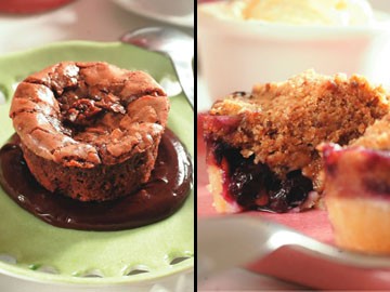 Brownie alpino e torta de mirtilo com sorvete de creme: para acompanhar o expresso Suplicy