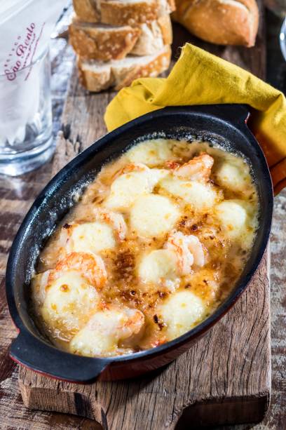 Camarão São Bento: aqui o crustáceo é gratinado com catupiry Camarão São Bento: aqui o crustáceo é gratinado com catupiry