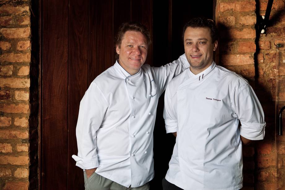 O chef Claude Troisgros com o filho, Thomas O chef Claude Troisgros com o filho, Thomas