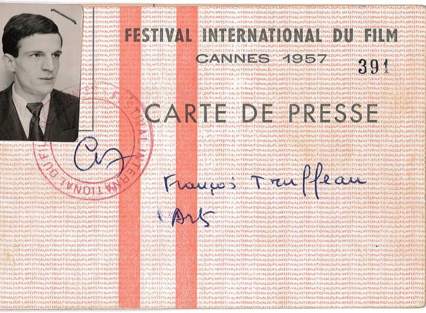 Credencial de imprensa do diretor no Festival de Cannes de 1957 Credencial de imprensa do diretor no Festival de Cannes de 1957