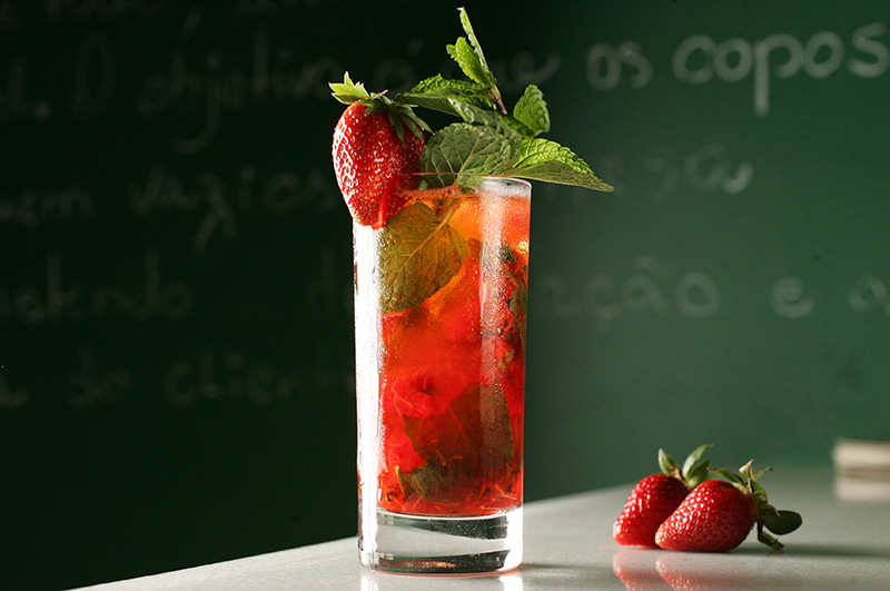 O mojito, acrescido de morango