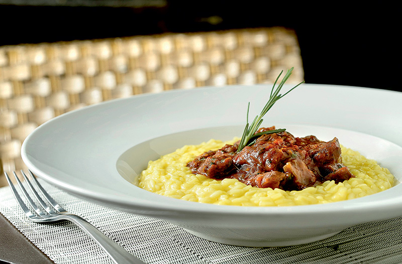 Risoto de açafrão e ragu de ossobuco