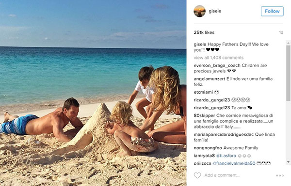 Gisele Bündchen publica bonita homenagem para o marido Tom Brady no Instagram e é elogiada por seguidores