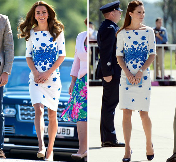Em evento oficial, Kate Middleton repete vestido de grife britânica usado pela última vez em 2014