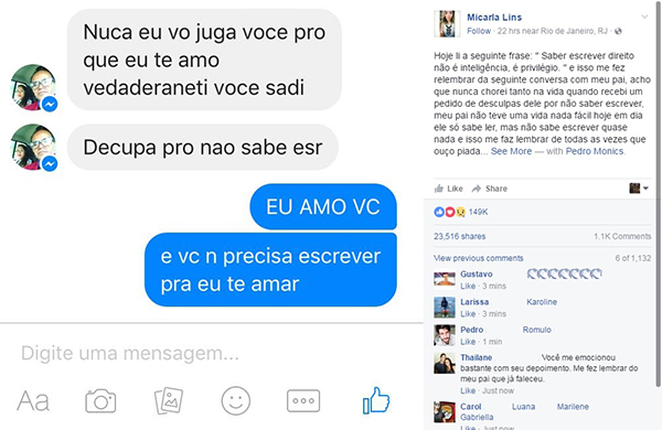 Filha se emociona com pedido de desculpas do pai e publica mensagem no Facebook