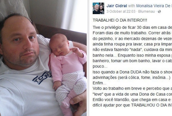 Pai de uma bebê recém-nascida, esse homem sensibilizou a internet com um recado aos “maridões”