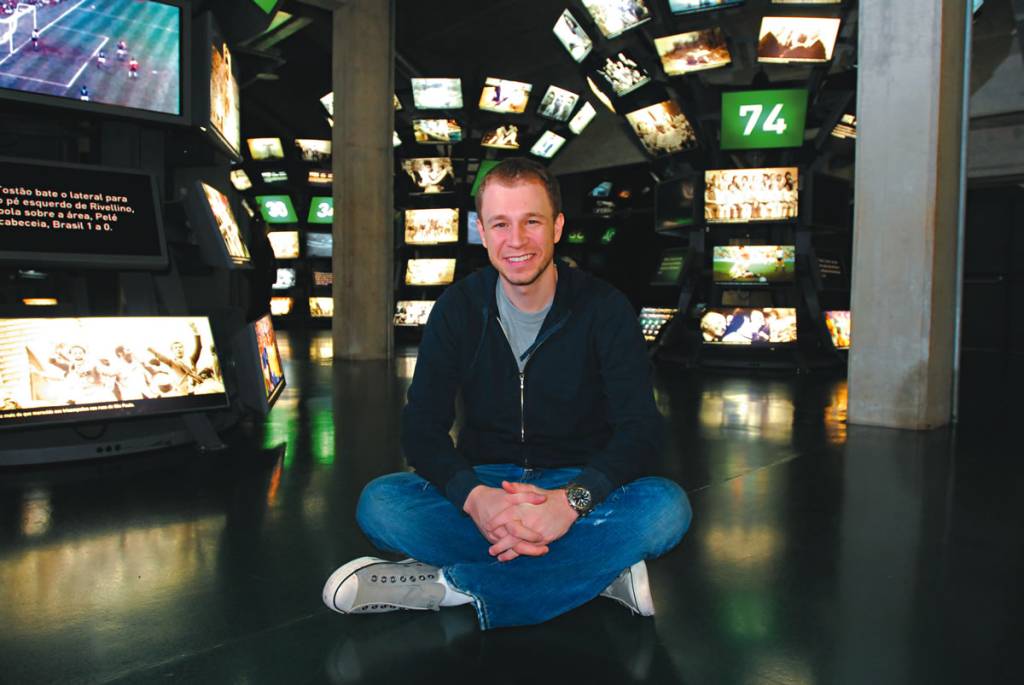 Tiago Leifert e a caravana do Globo Esporte