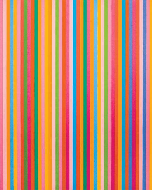 Diver, óleo da artista inglesa Bridget Riley: a tela integra a mostra Buzz