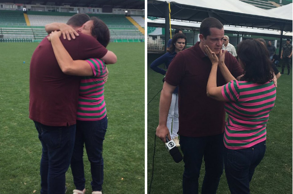Em vídeo, mãe do goleiro Danilo consola repórter da SporTV após pergunta sobre tragédia da Chapecoense