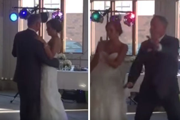 Em vídeo, pai e noiva surpreendem convidados de casamento com coreografia diferentona