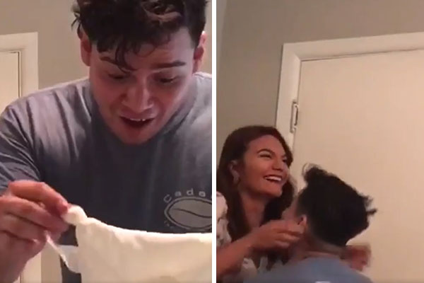 Esposa surpreende futuro papai com anuncio de gravidez inusitado e registro faz sucesso na internet