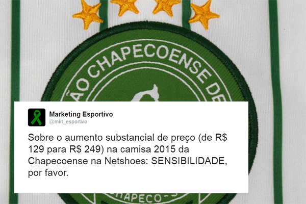 Após tragédia, Netshoes aumenta preço da camisa da Chapecoense e provoca polêmica nas redes sociais