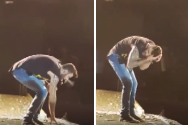 Gusttavo Lima é atingido por celular durante show e vídeo dá o que falar na internet