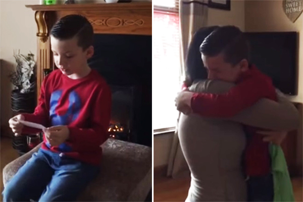 Garotinho de 6 anos tem reação adorável ao descobrir que ganhará um irmão mais novo