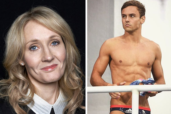 J.K. Rowling defende o atleta Tom Daley, vítima de mensagens ofensivas após eliminação na Rio 2016