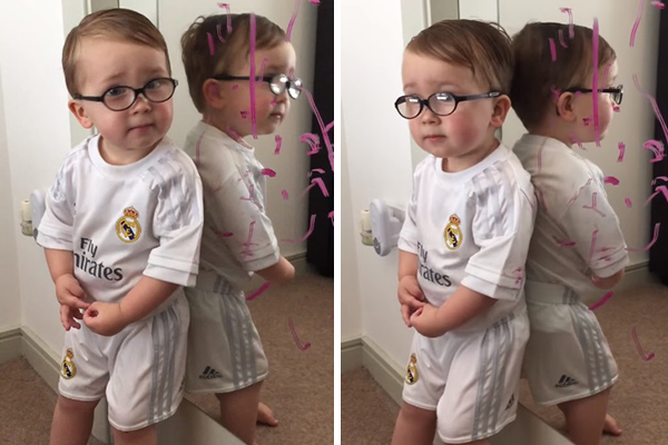 Em vídeo, mãe questiona filho de 2 anos sobre desenho no espelho e recebe resposta divertida