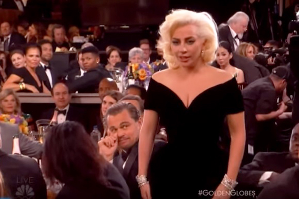 Leonardo DiCaprio explica o motivo da careta feita para Lady Gaga no “Globo de Ouro”