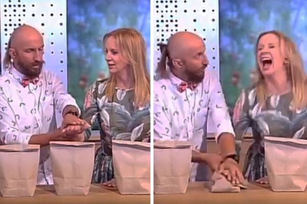 Apresentadora é atendida por equipe médica após truque de mágica dar muito errado