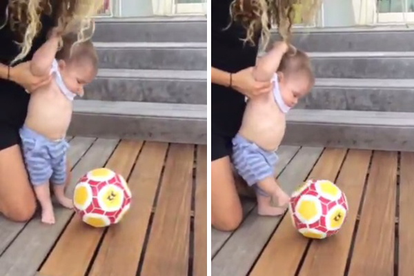 Tal pai, tal filho: Shakira publica vídeo do filho mais novo chutando bola aos seis meses de idade