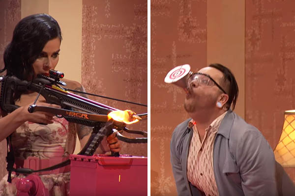 Em vídeo, truque dá muito errado e participante de show de talentos leva flechada ao vivo