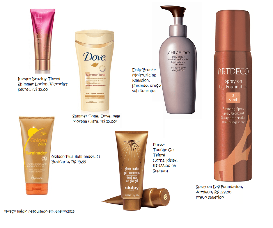 Hidratantes com efeito bronzeado