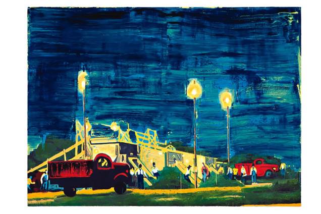 Mostra Os Dez Primeiros Anos: Caminhão Vermelho, de Bruno Dunley, é uma das obras expostas Mostra Os Dez Primeiros Anos: Caminhão Vermelho, de Bruno Dunley, é uma das obras expostas